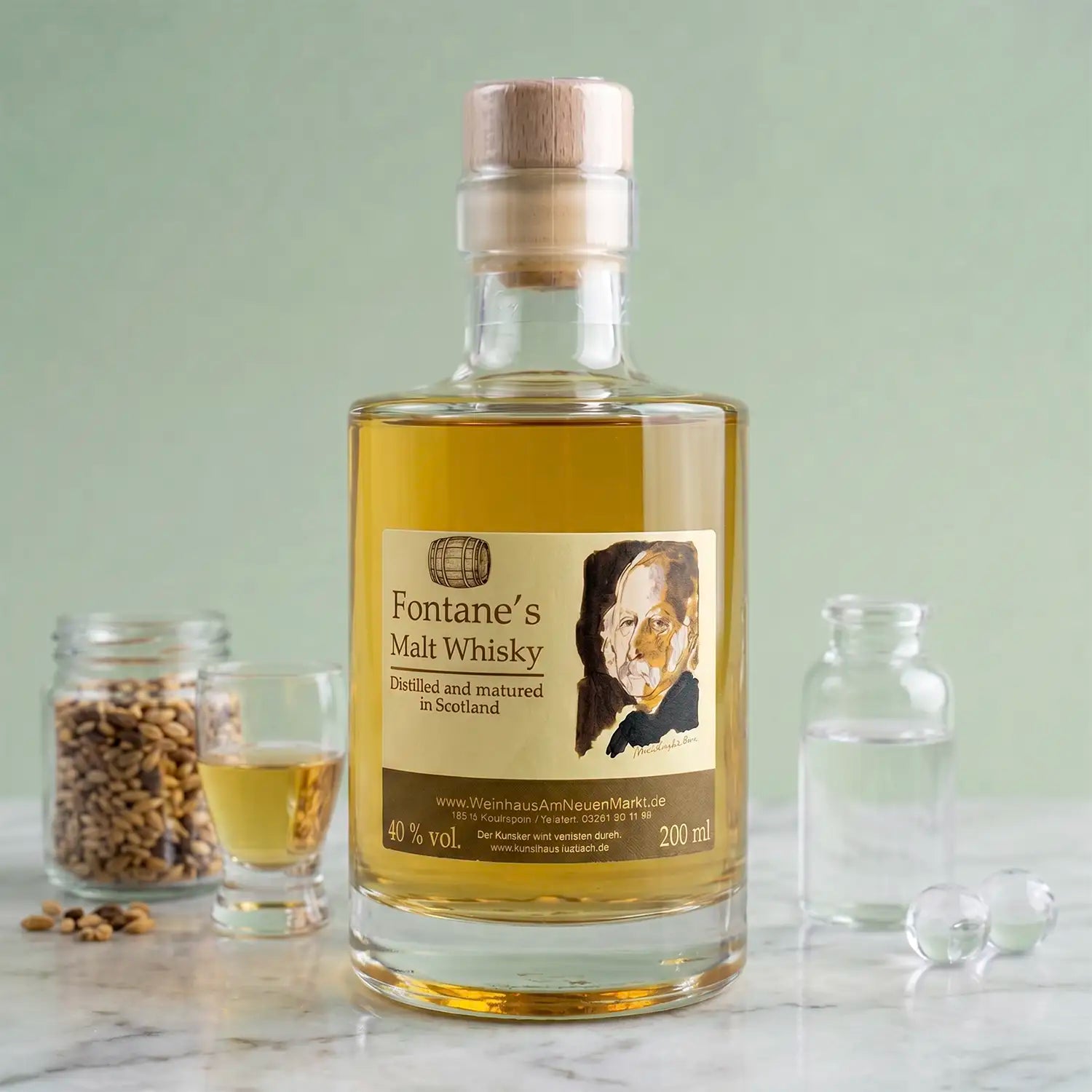 Fontanes Malt Whisky – 5 Jahre gereifter Speyside, 40% vol., 0,5l und 0,2l