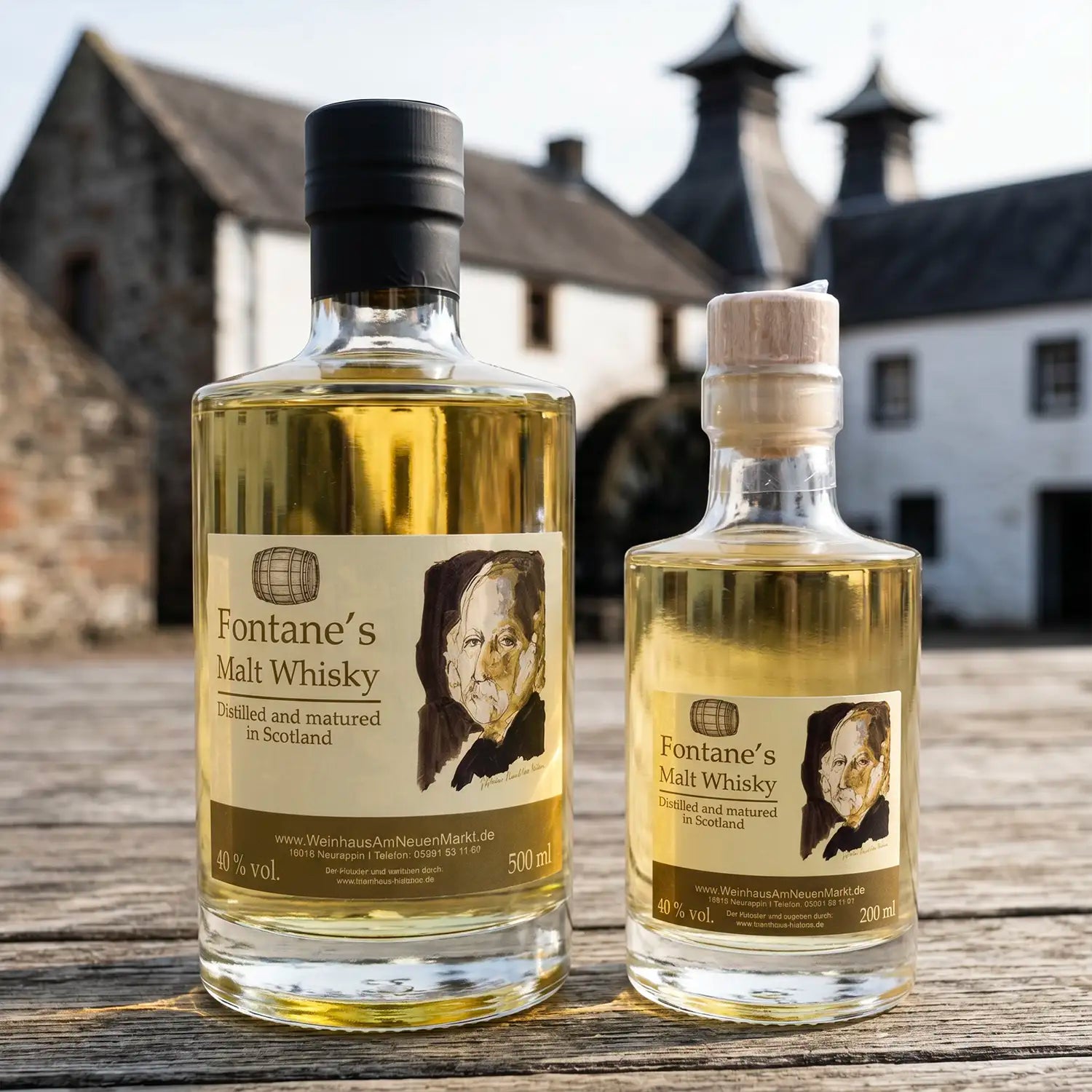 Fontanes Malt Whisky – 5 Jahre gereifter Speyside, 40% vol., 0,5l und 0,2l