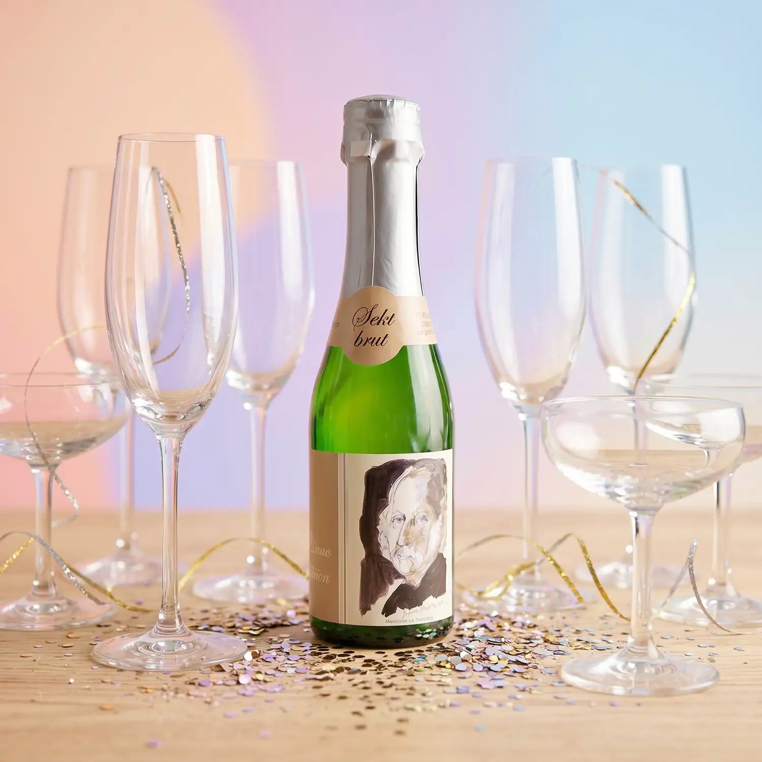 neuruppin-sekt-brut-fontane-edition-200ml-Piccolo-mitGlaesernundGlitzer